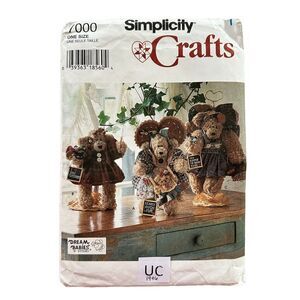 12" TEDDY BEAR ANGEL & CLOTHES SEWING PATTERN SIMPLICITY 7000 VTG 90s UNCUT